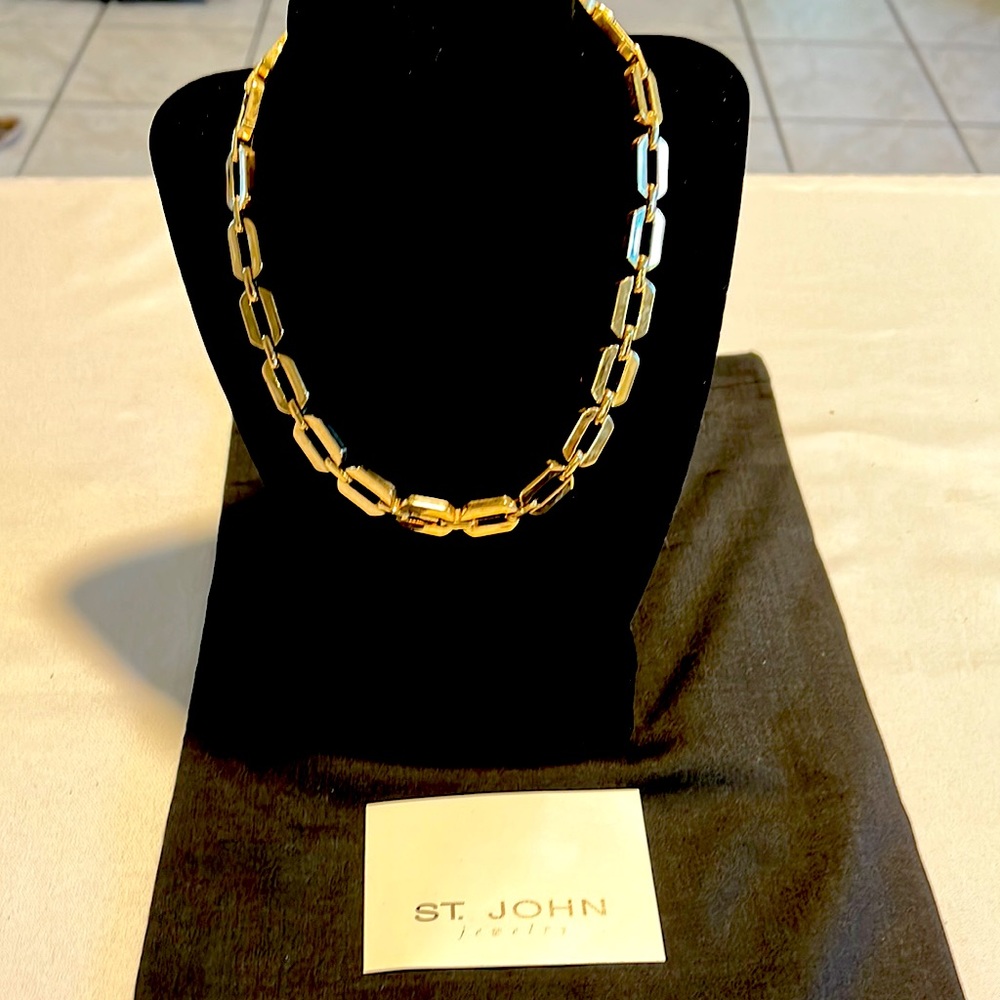 St. John Gold Tapered Link Necklace